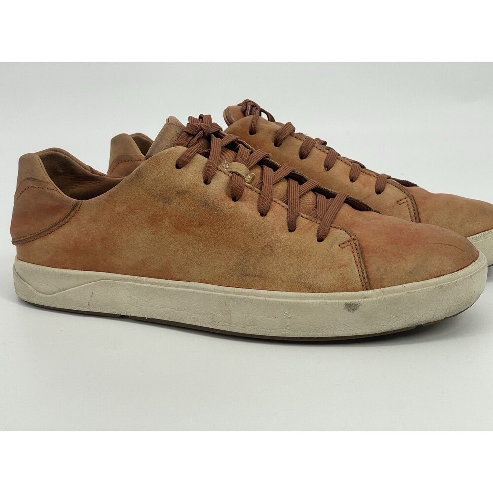 OluKai Lae’ahi Li ‘Ili Men’s Leather Sneakers Fox Brown Size 10 10455-FXFX